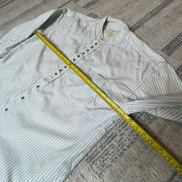 Emerald Isle Weaving Mens Traditional Irish Grandfather Hickory Stripe Shirt L - Picture 9 of 10